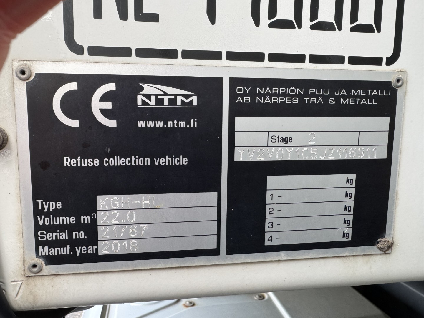 Volvo FE280 6x2*4 Euro 6 NTM 22 m3 Skraldebil