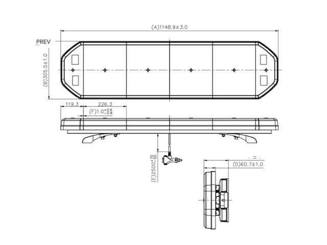 - LED Lygtebro - 115 cm - 75 watt - 12/24 volt