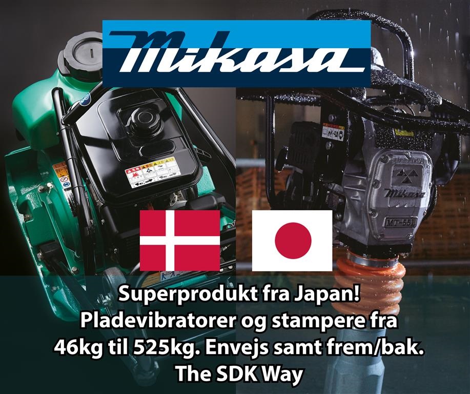 Mikasa MVC-T90 VAS God til belægning og asfalt.incl.vandsystem.Afvib.Håndtag.Kontakt Renè Helsted 24867641