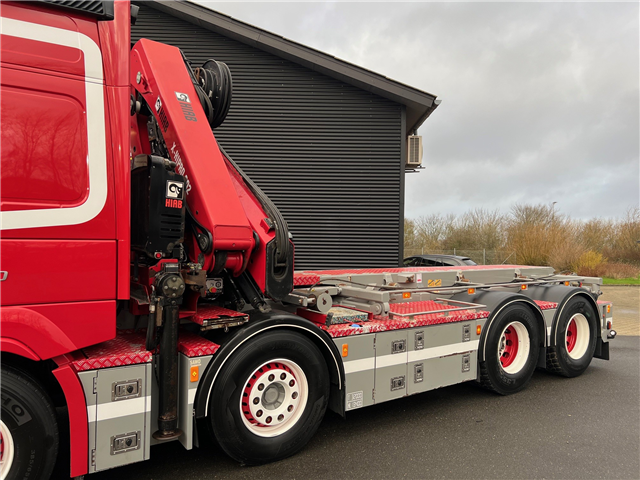 Volvo FM500 Globe Hiab X-Hipro 302 E6 kran og Sawo hejs