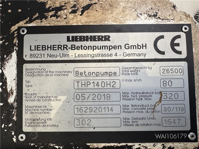 Scania P410 6x4 Liebherr THP 140 H 24 M4 XH Betonpumpe