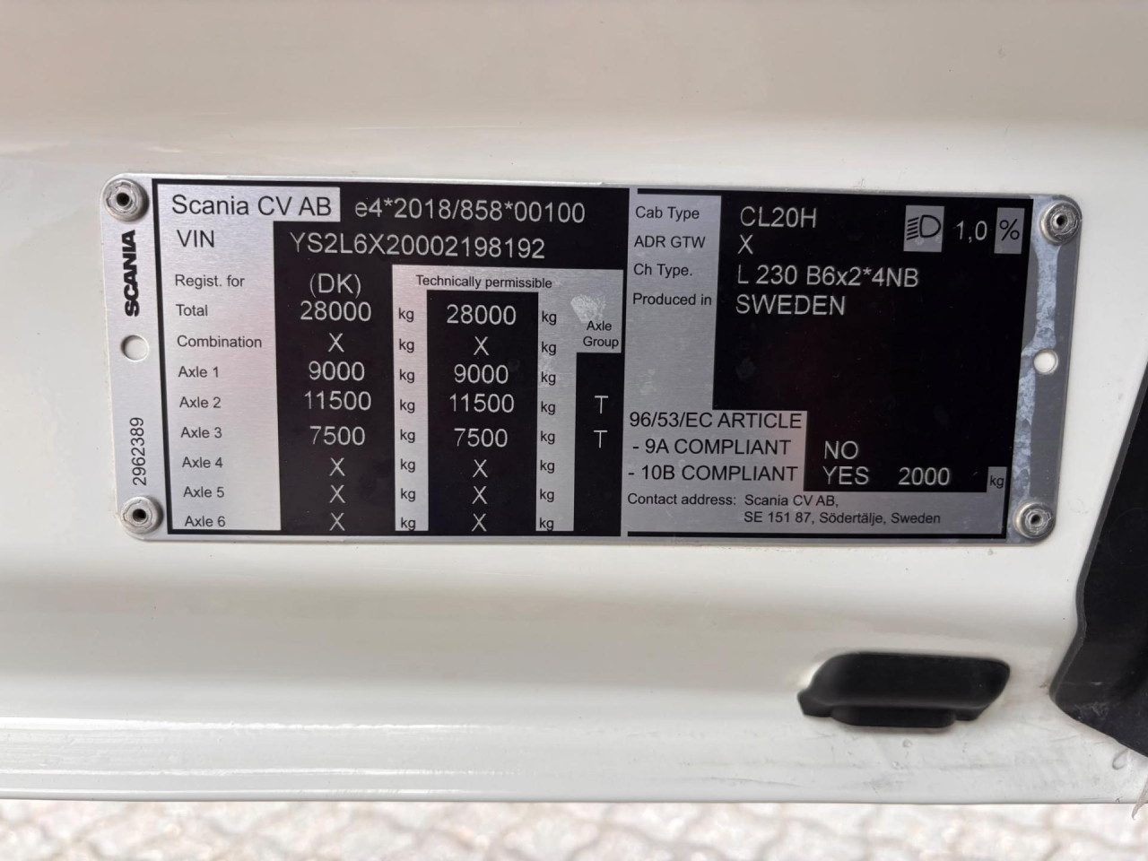 Scania L 230 B6x2*4NB 230Kw/297kWh NTM Elektic NTM garbag