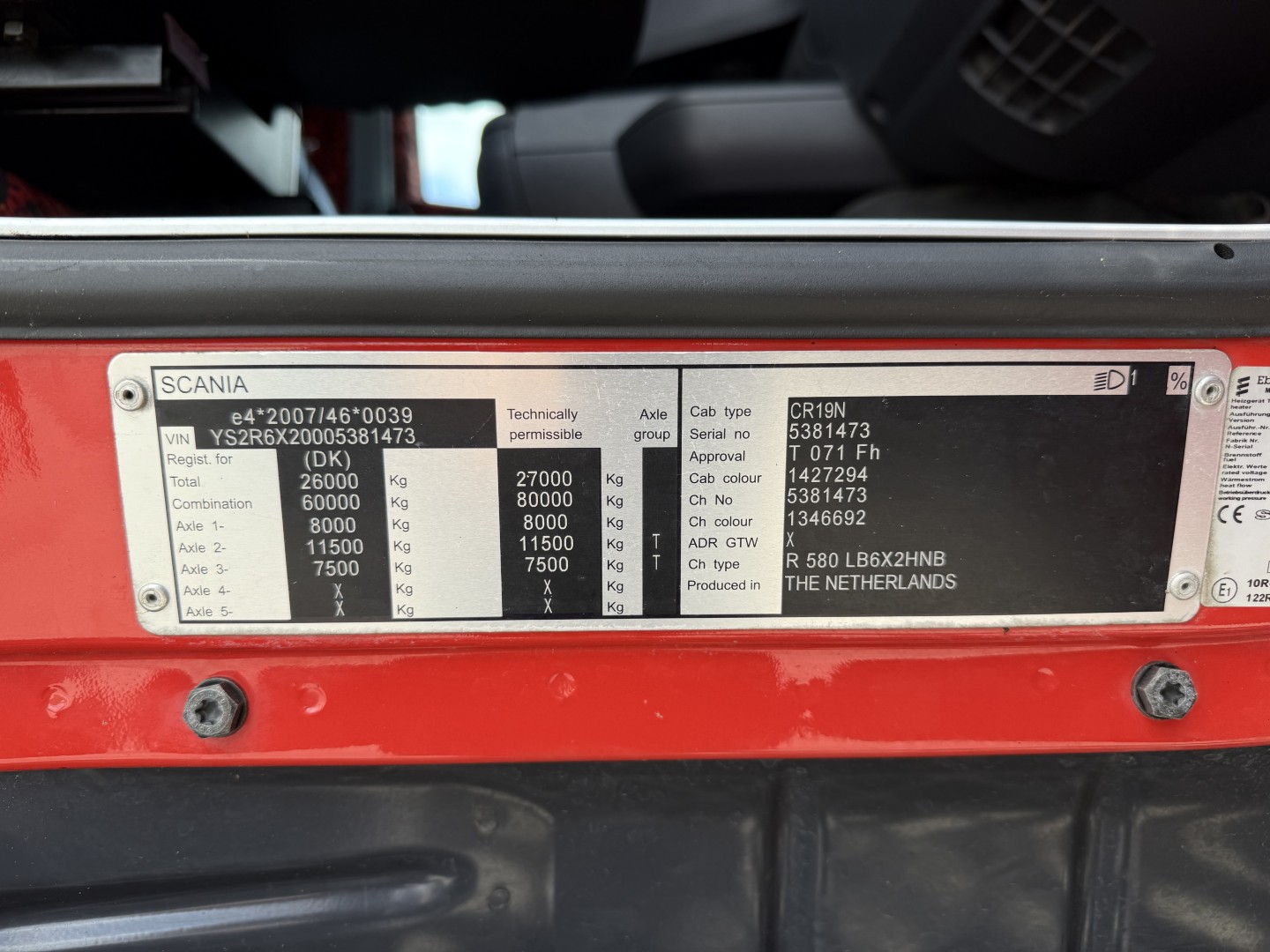 Scania R580 6x2 Highline Euro 6 / Tipbil