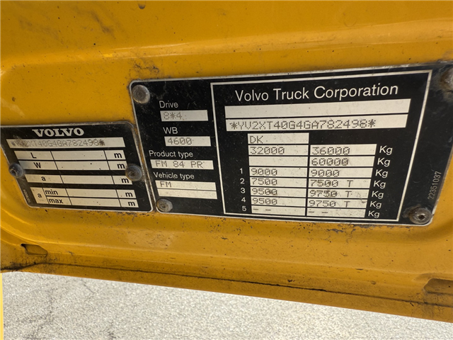 Volvo FMX500 8x4/4 Pendeltip