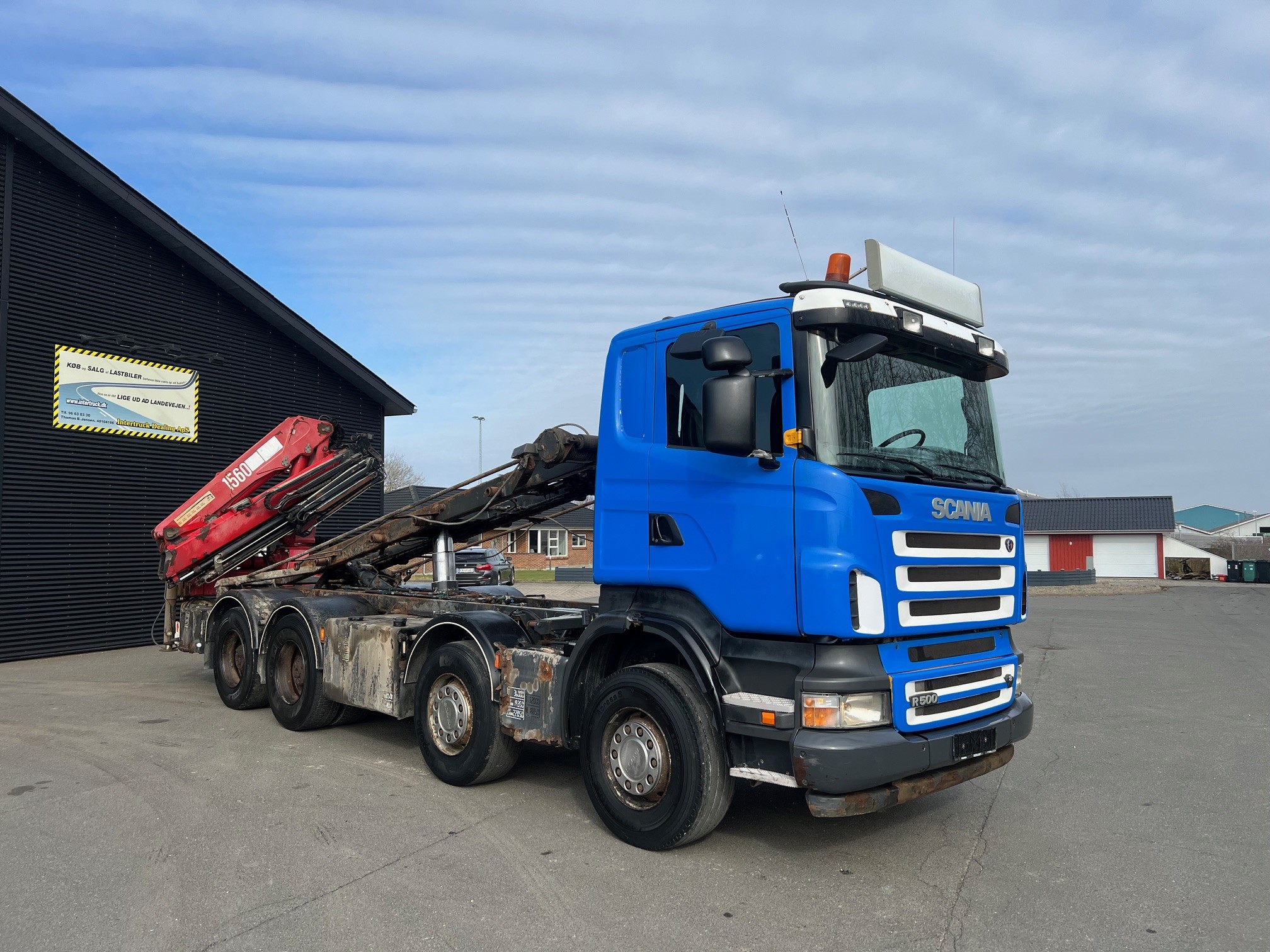 Scania R500 8X4 med HMF hejs og HMF 1560 K5 kran