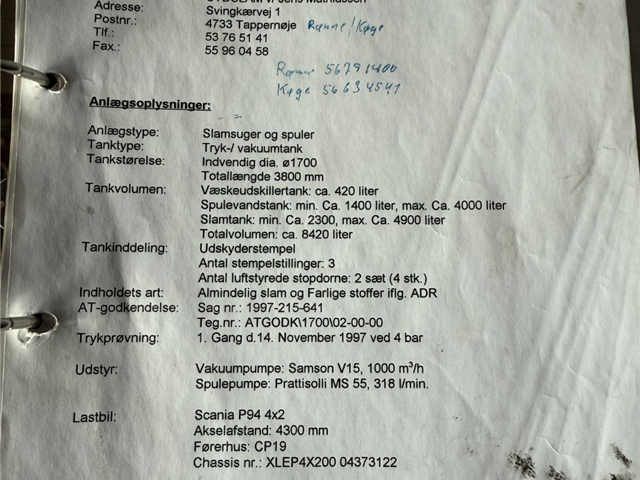 Scania P94/260 4x2 NZ SLS590 Kombi 8.400 l.