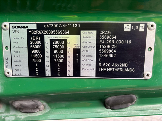 Scania R 520 A6x2NB Hydraulic